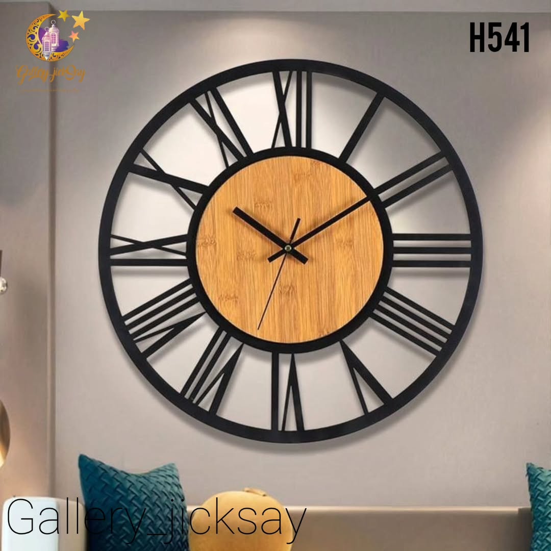 ساعت مدرن فلزی و چوبی🌟H541