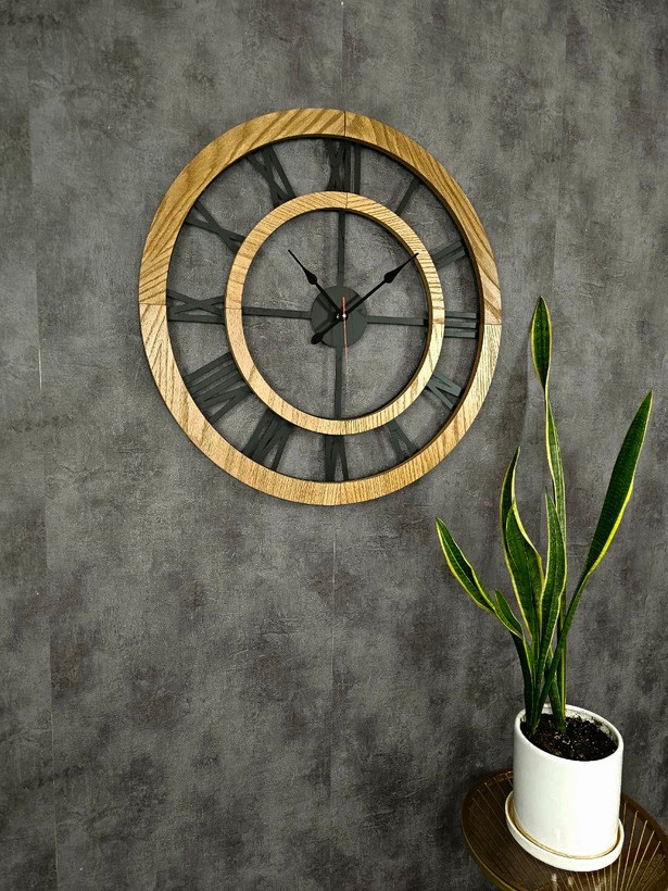 ساعت دیواری تلفیق چوب و فلز🌟H381