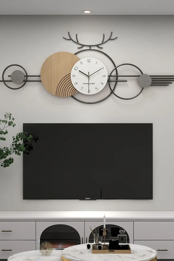 ساعت دیواری  مدرن تلفیقی چوب و فلز H530