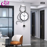 ساعت دیواری مدرن طرح گربه خیلی خاص و متفاوت H554