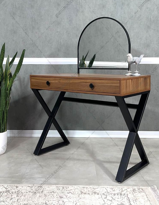 کنسول کشودار از جنس فلز و چوب
