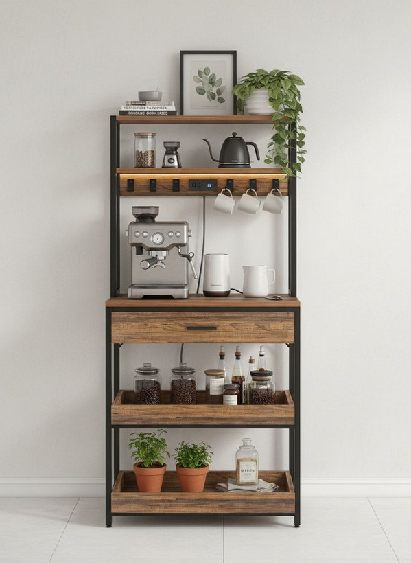 استند مدرن تلفیقی چوب و فلز مناسب فضاهای مدرن G110