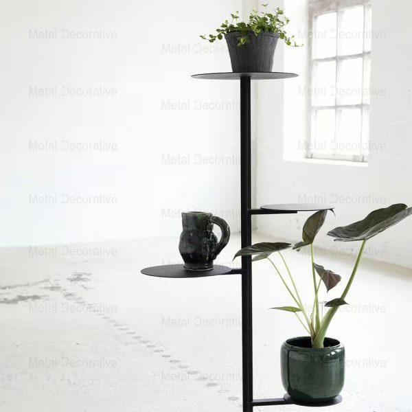 پایه گلدان 4 طبقه فلزی با رنگ ثابت کوره ای G126