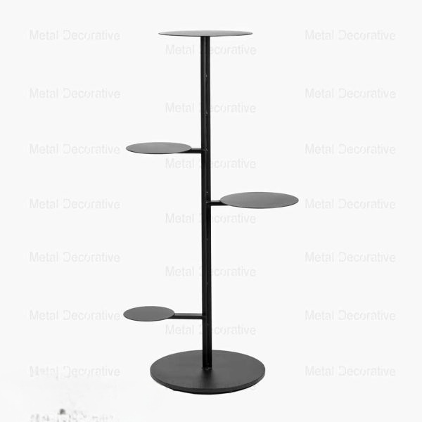 پایه گلدان 4 طبقه فلزی با رنگ ثابت کوره ای G126