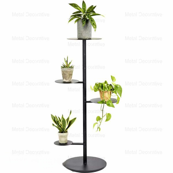 پایه گلدان 4 طبقه فلزی با رنگ ثابت کوره ای G126