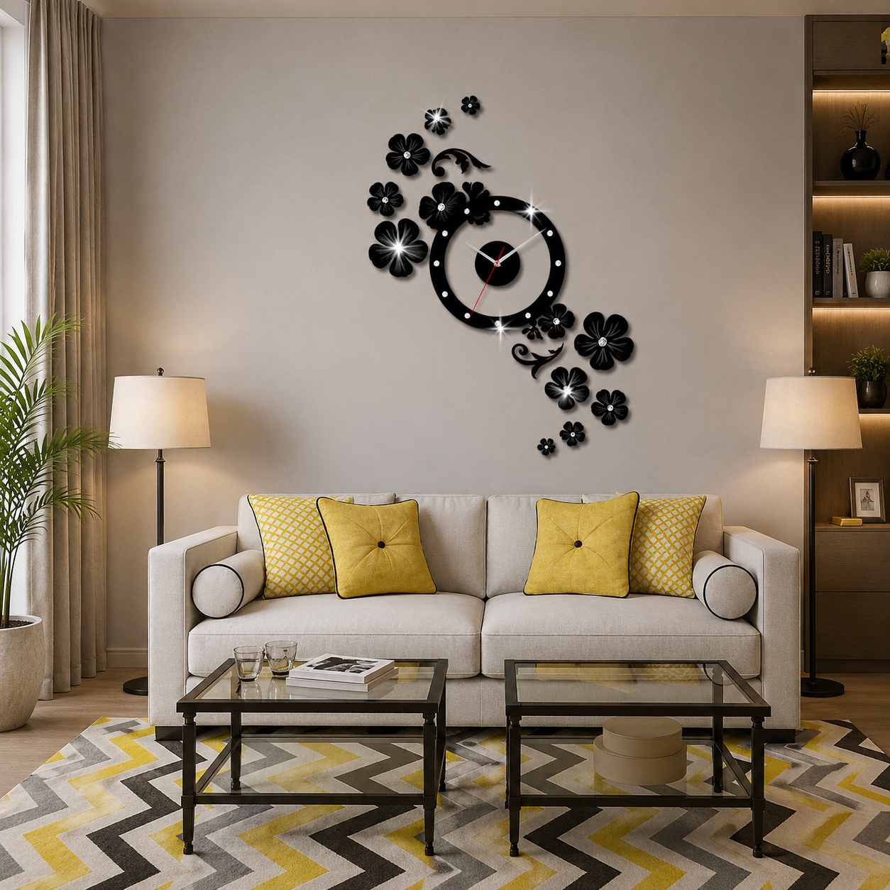 ساعت دیواری فانتزی یاسمین  H684