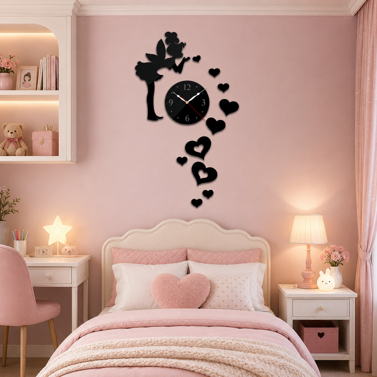 ساعت دیواری فرشته و پروانه H686